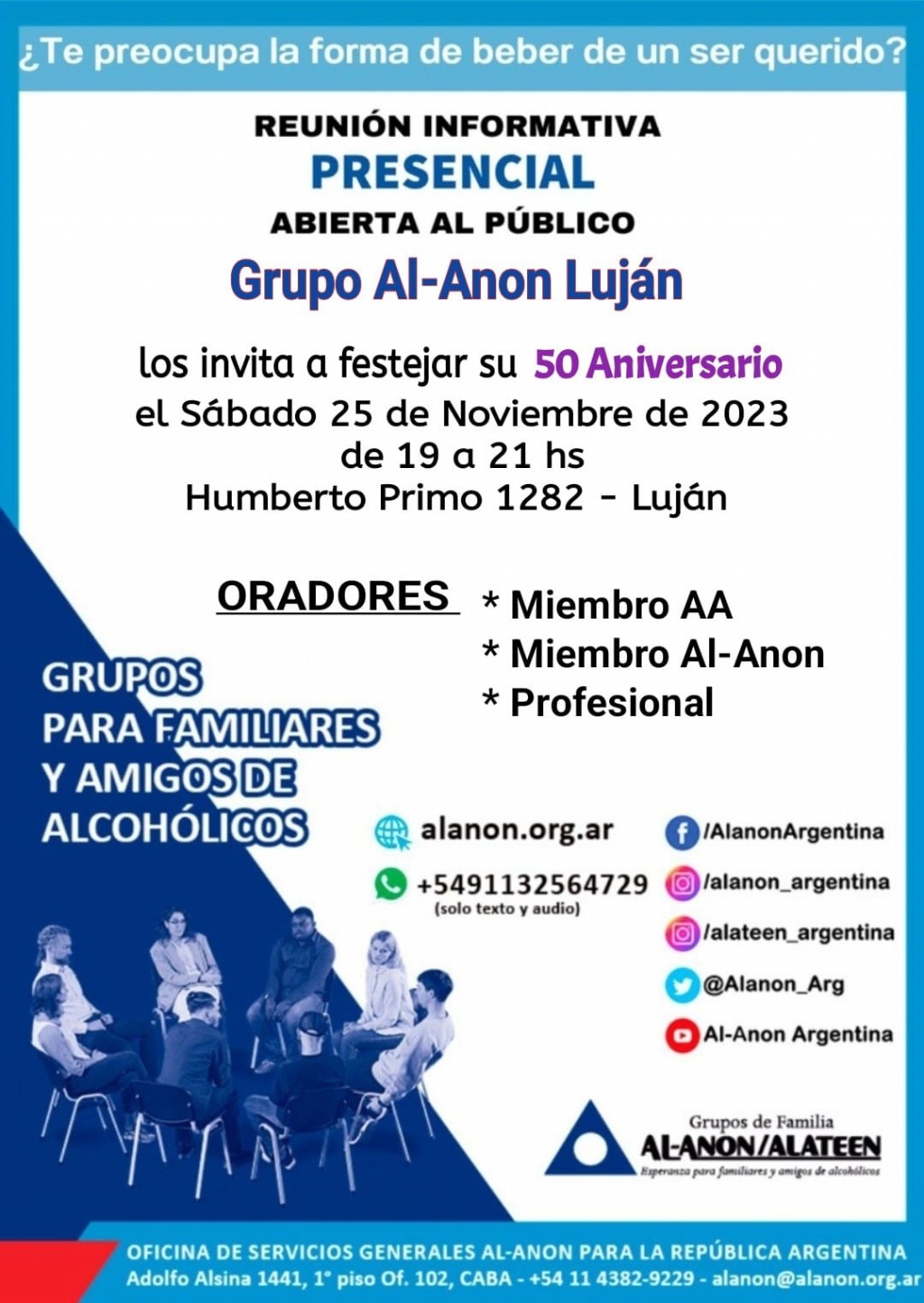 Grupos de Familia Al-Anon/Alatee invita a reunión informativa abierta