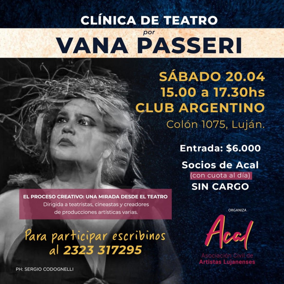 Clínica: “El proceso creativo: una mirada desde el teatro”